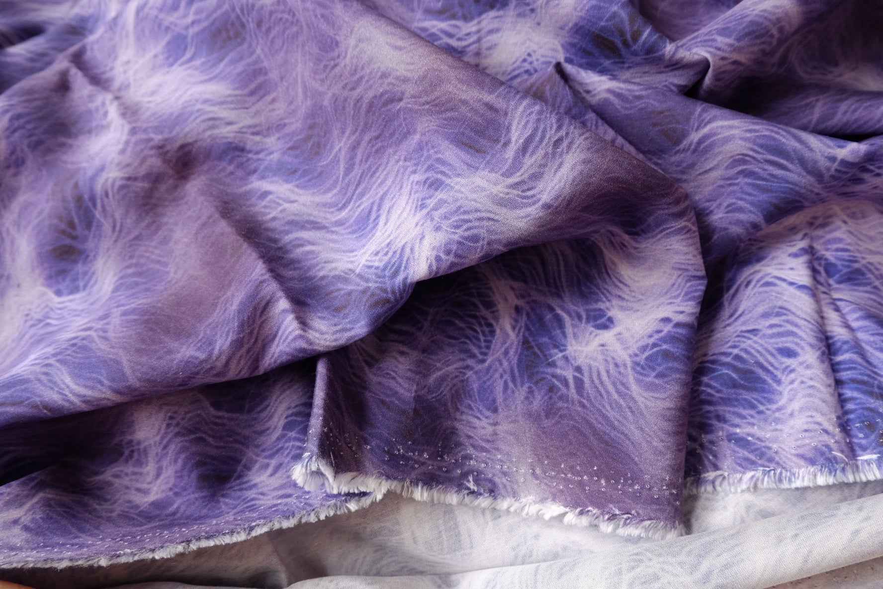 Dreamy Violet Abstract Tencel Fabric, Heavy Drapey Dress Weight, 1.64 Yards