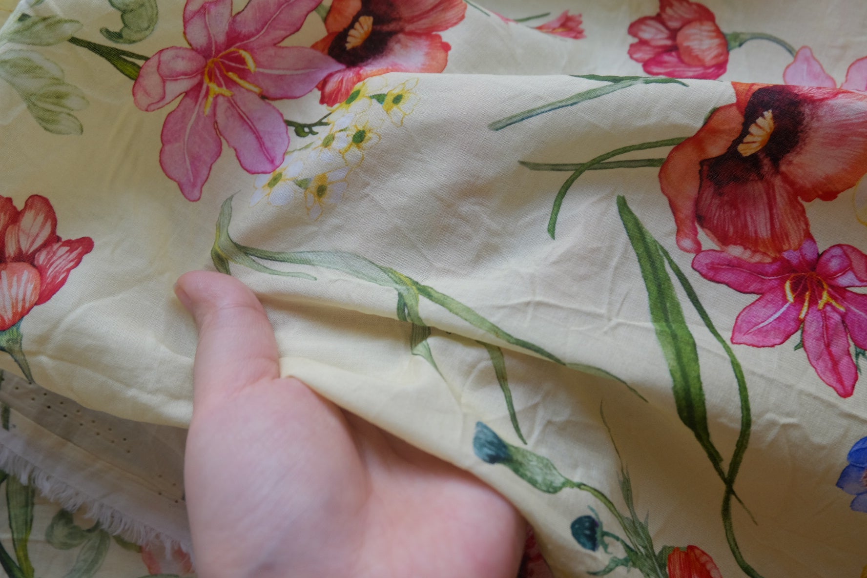 Watercolor Wildflower Cotton Batiste – 3.3 yd