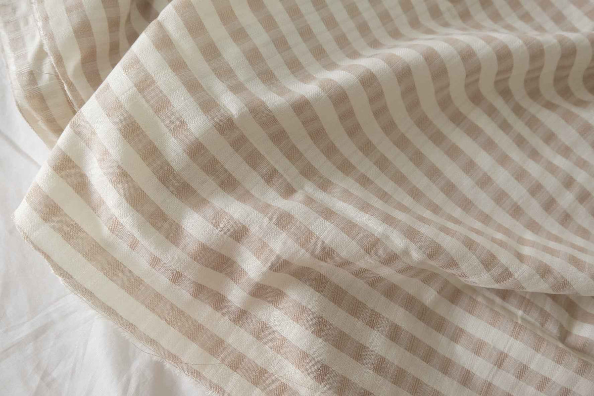 Oatmeal Check Textured Cotton — 2.19 yd