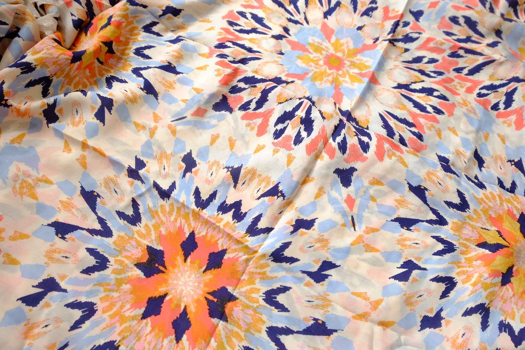 Kaleidoscope Floral Silky Rayon Fabric - 3.28 yd
