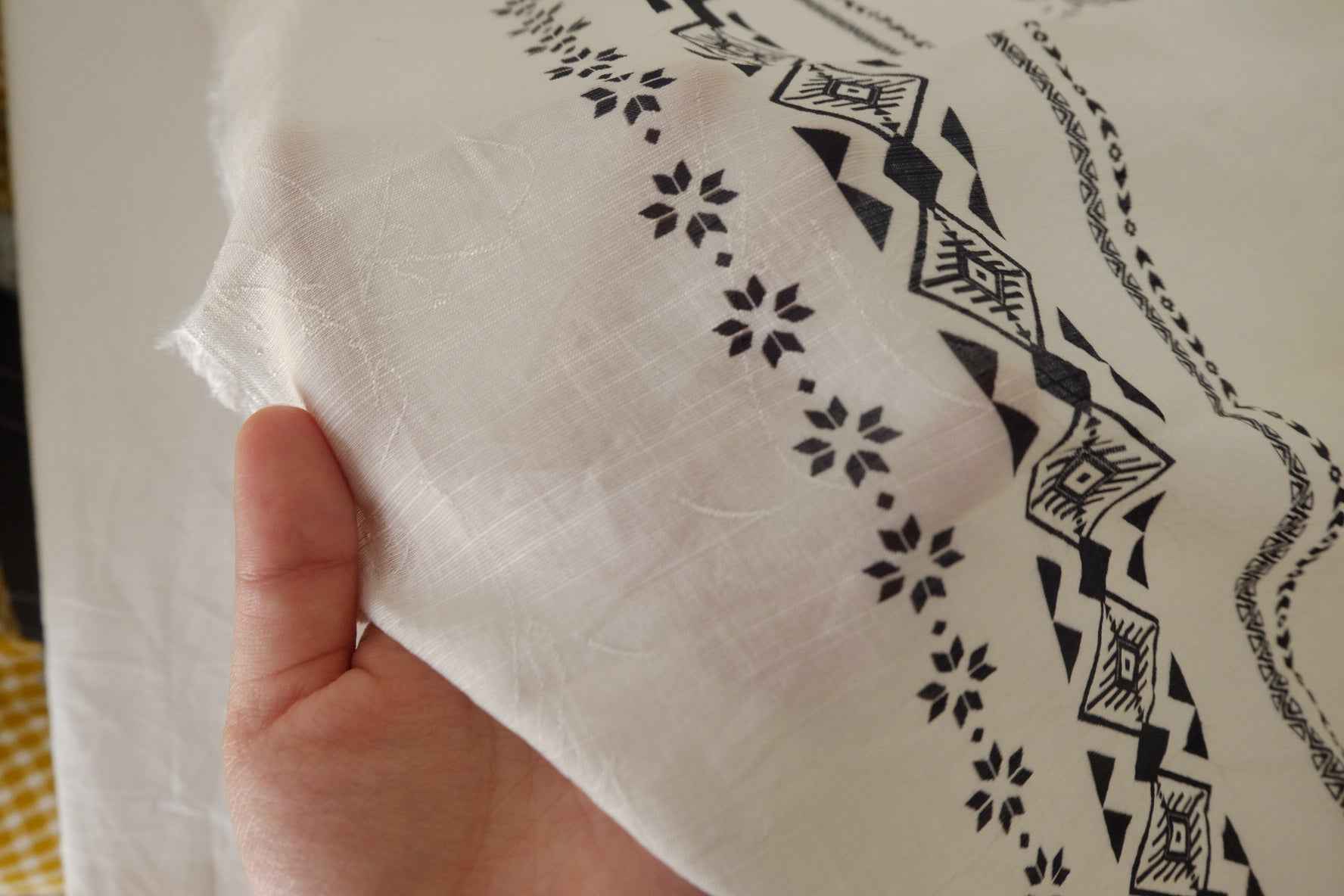 Celestial Compass Double Border Tencel Ramie – 3.3 yd