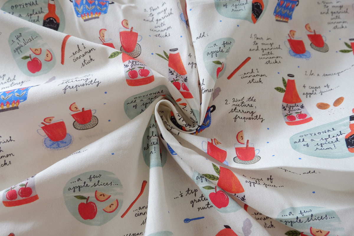 Apple Cider Recipe Soft Cotton Print – 2.19 yd