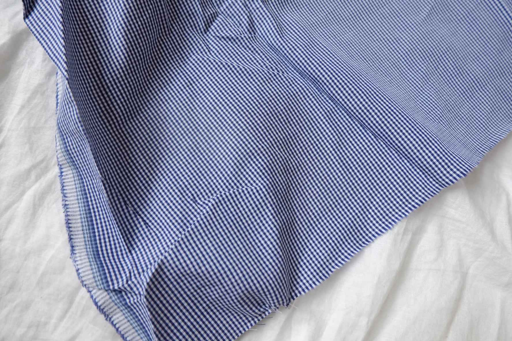 Navy Mini Gingham Cotton Fabric - 2.19 yd