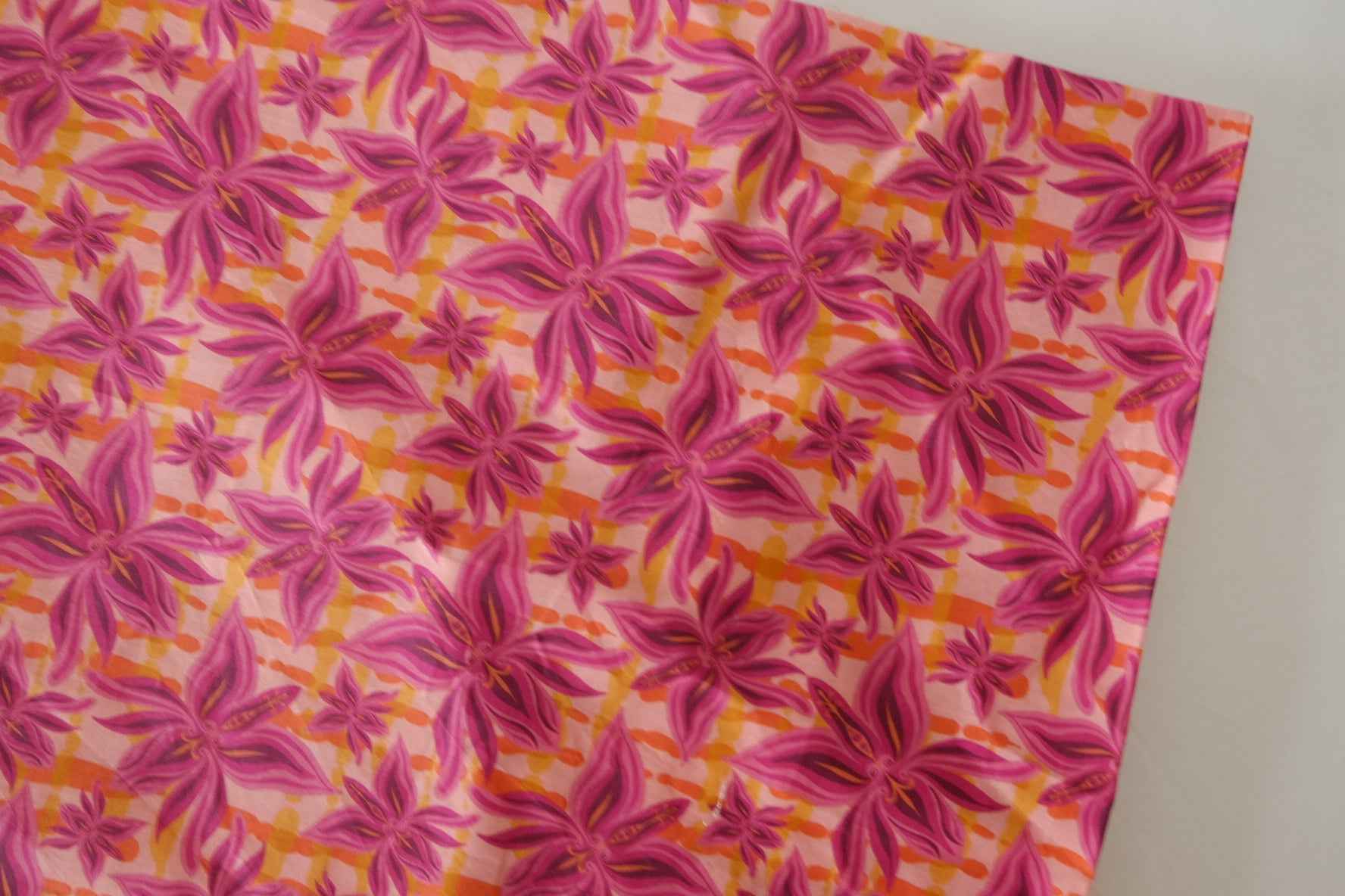 Pink Floral Cotton Lawn Fabric – 1.3 yd