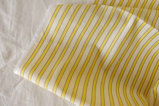 Yellow Striped Crisp Cotton Poplin Fabric – 2.2 yd