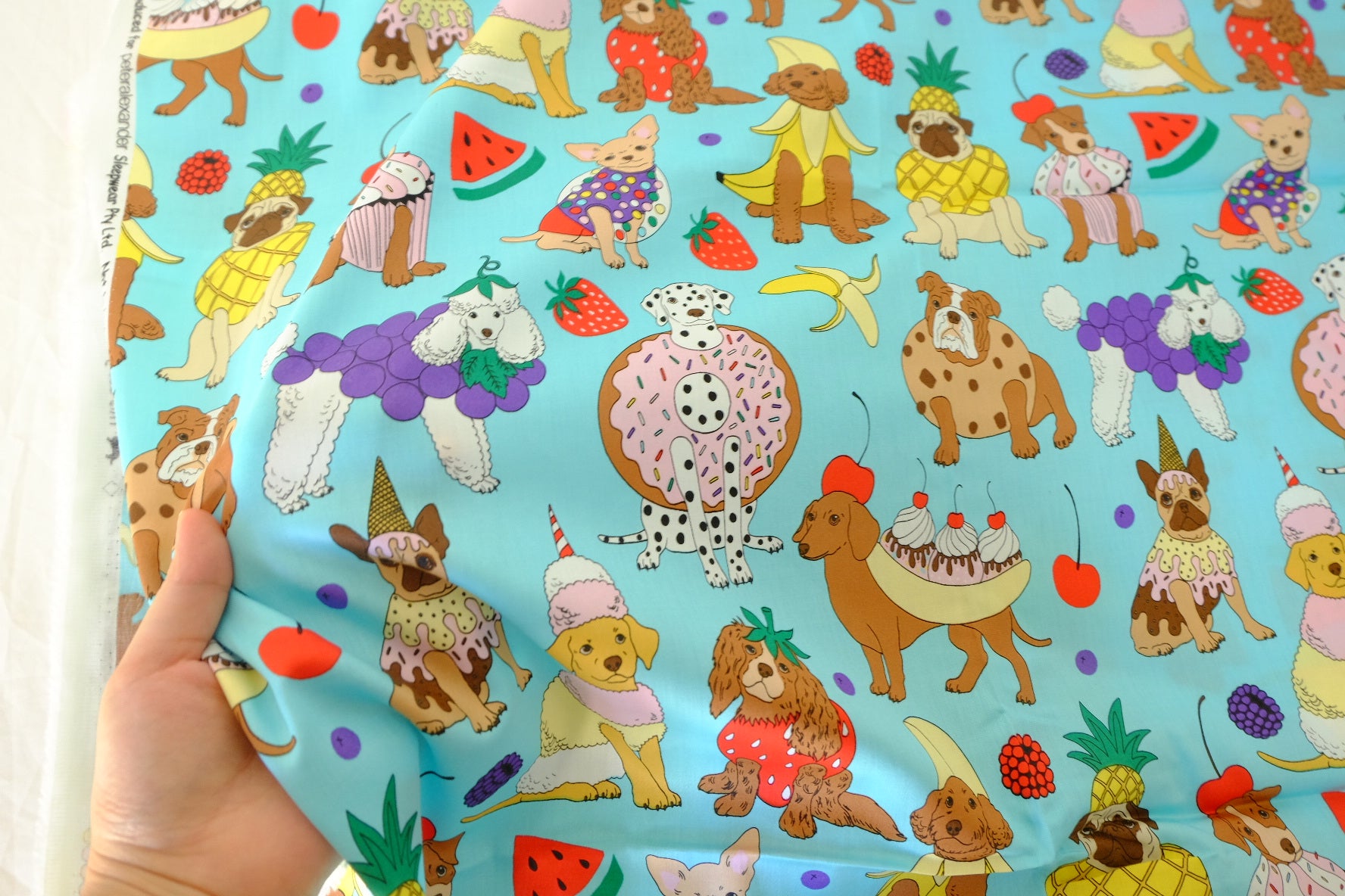 Sweet Dogs Cotton Sateen Fabric – 1.6 yd