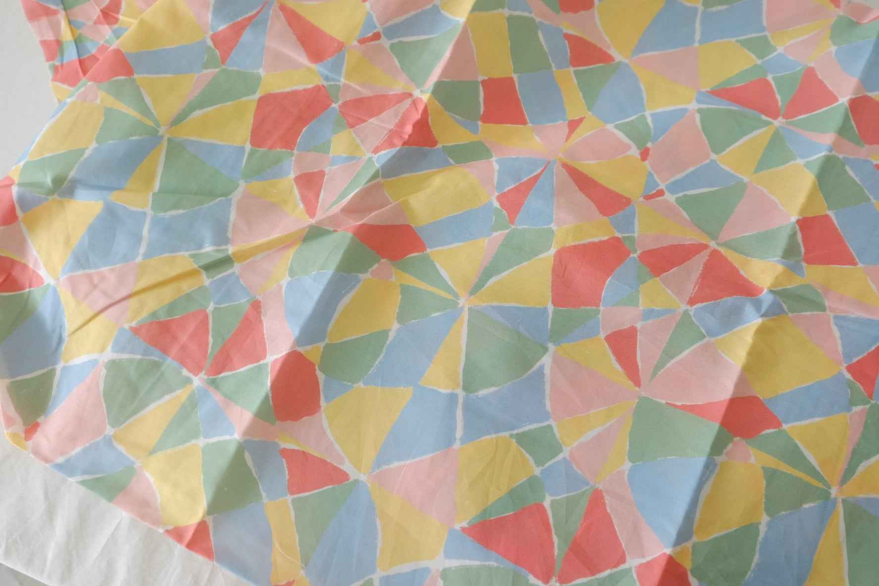 Pastel Geometric Cotton Poplin Fabric – 1.9 yd
