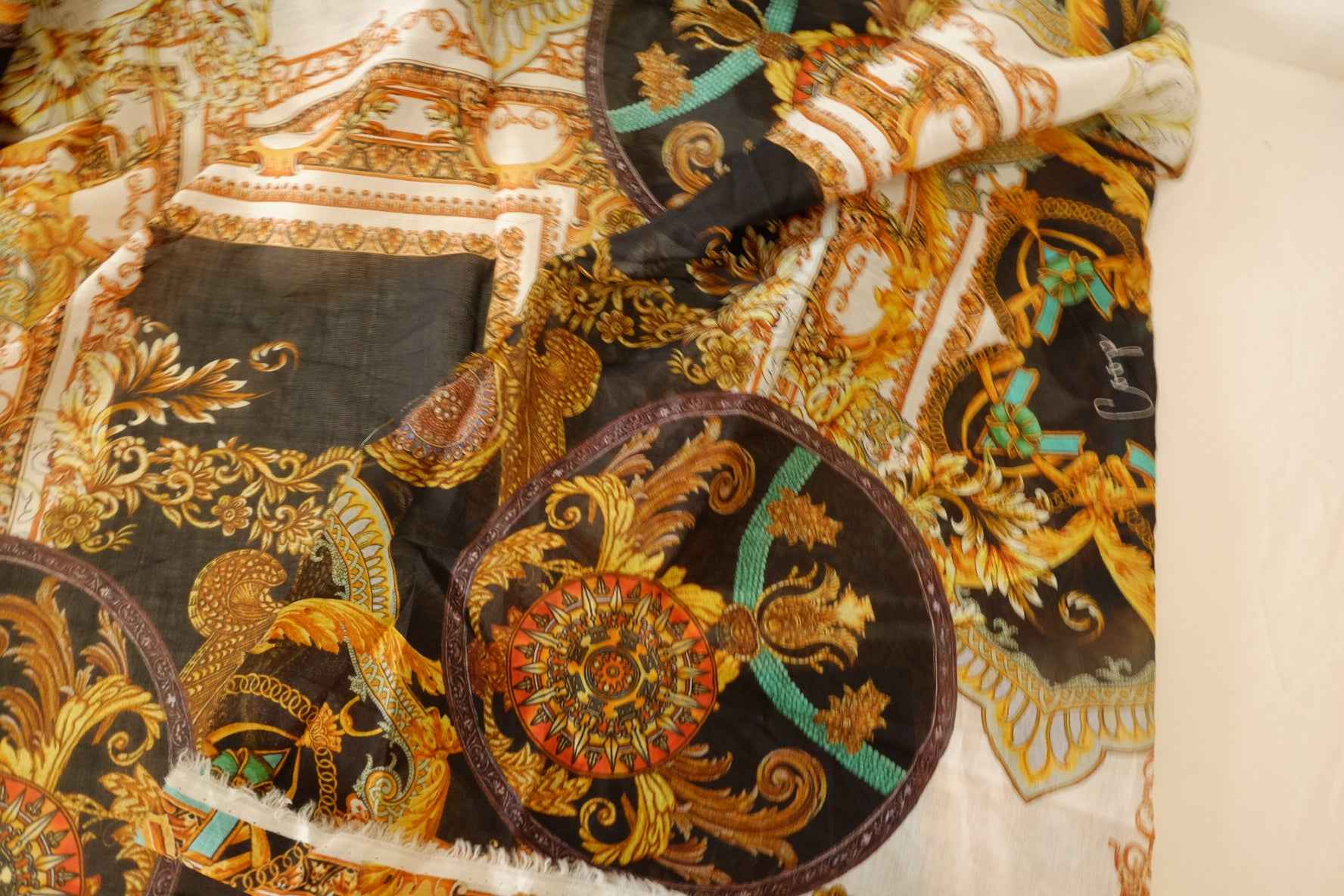 Baroque Scarf Print Lightweight Tencel Fabric – 1.6 yd
