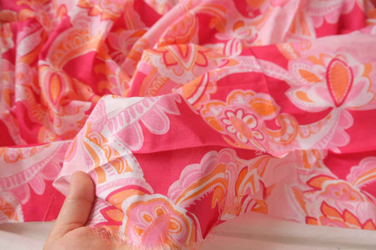 Pink Resort Floral High-Count Cotton Fabric - 2.35 yd