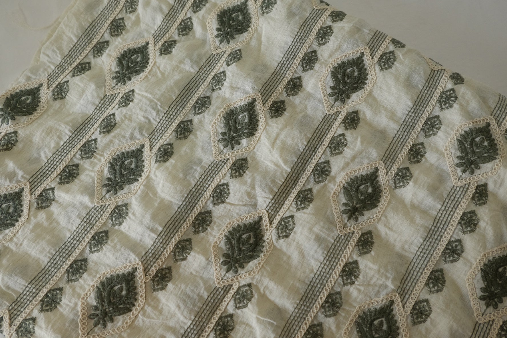 Embroidered Tencel Ramie Blend Fabric – 3 yd