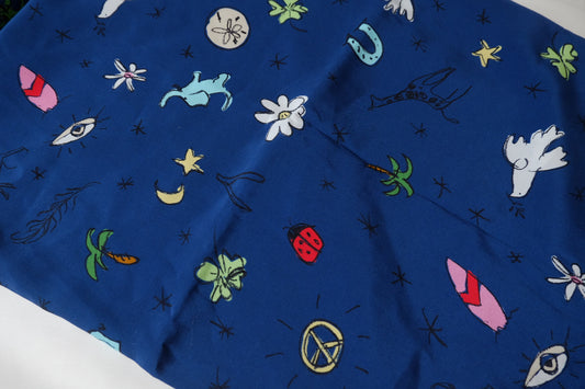 Storybook Symbols Cupro Fabric - 2.19 yd