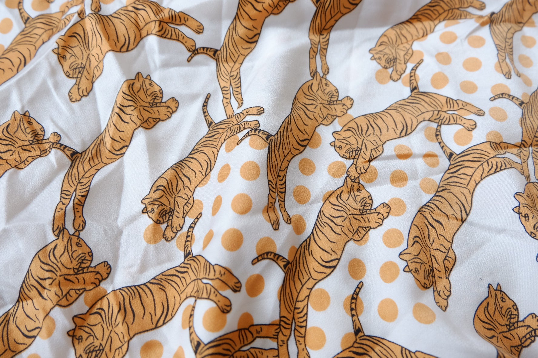 Tiger Print Textured Faux Satin for Shirts 2.3 Yards