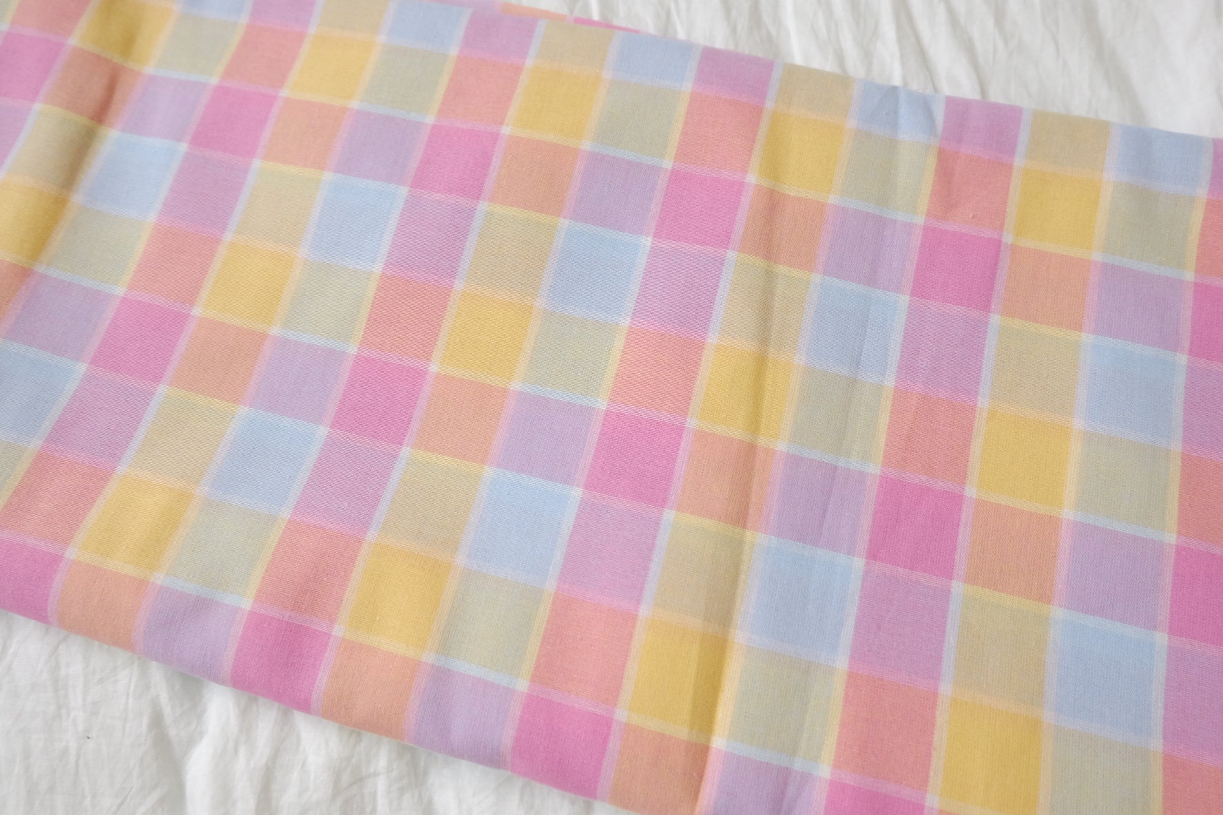 Pastel Plaid Yarn-Dyed Linen Cotton, 2.19 Yards