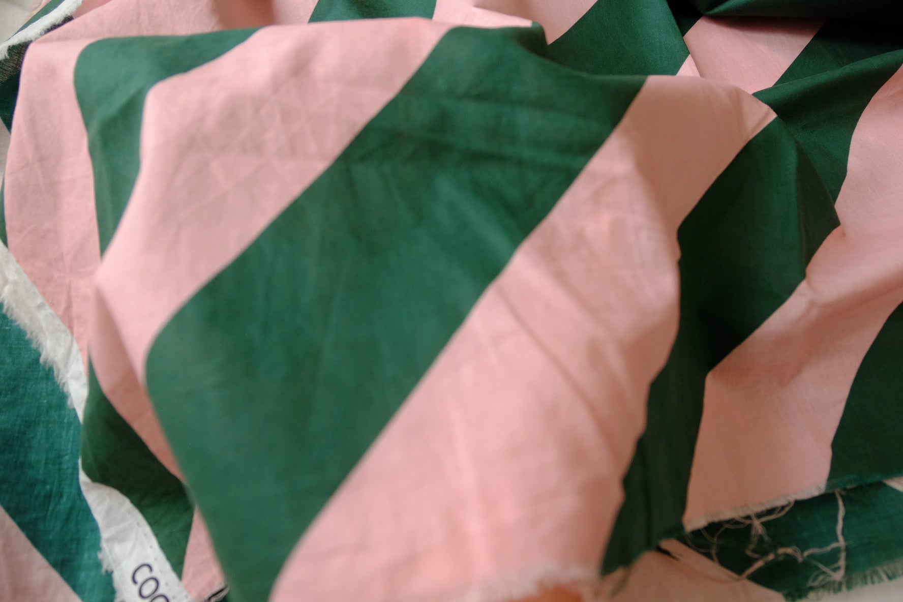 Blush & Forest Geometric Cotton Lawn, 1.6 Yards