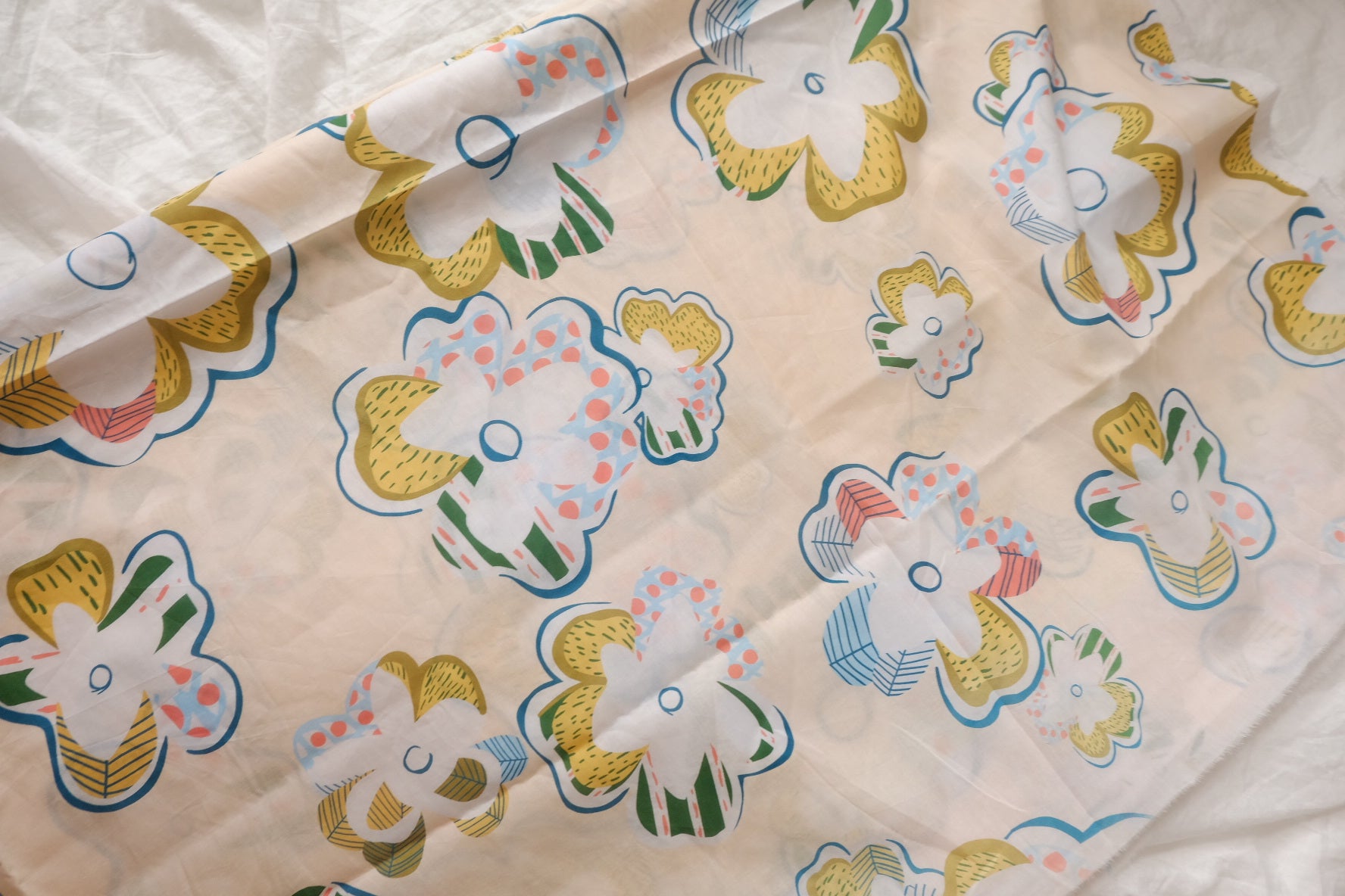 Abstract Floral Cotton Lawn Fabric - 2 yd