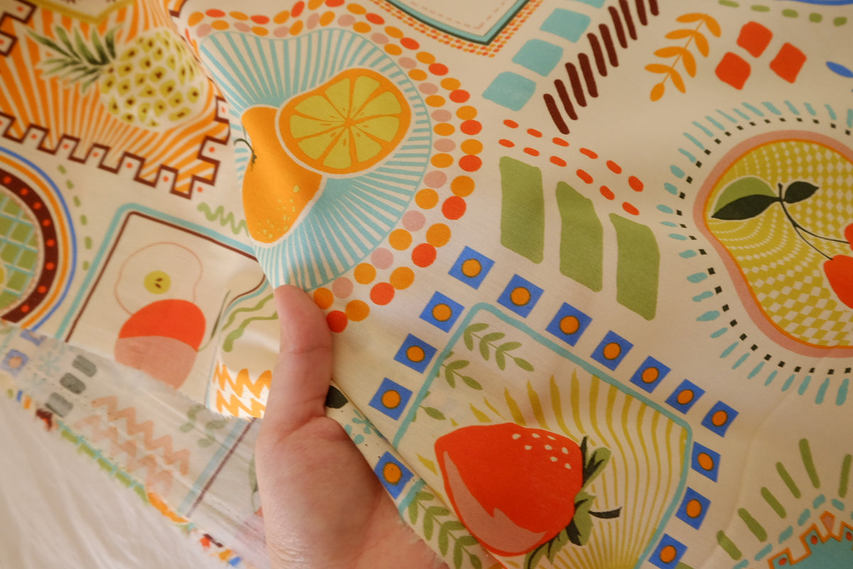 Retro Fruit Market Cotton Poplin – 2.19 yd