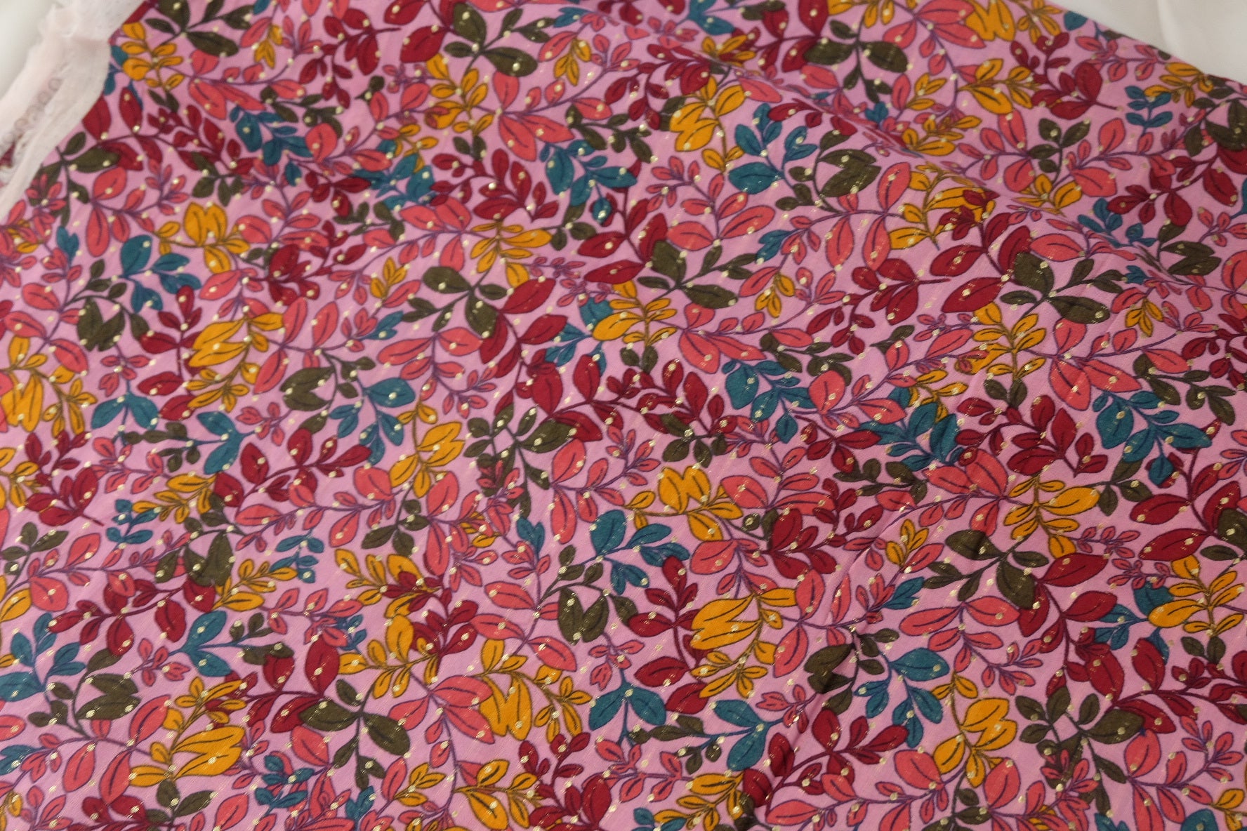 Metallic Botanical Cotton Lawn – 1.7 yd