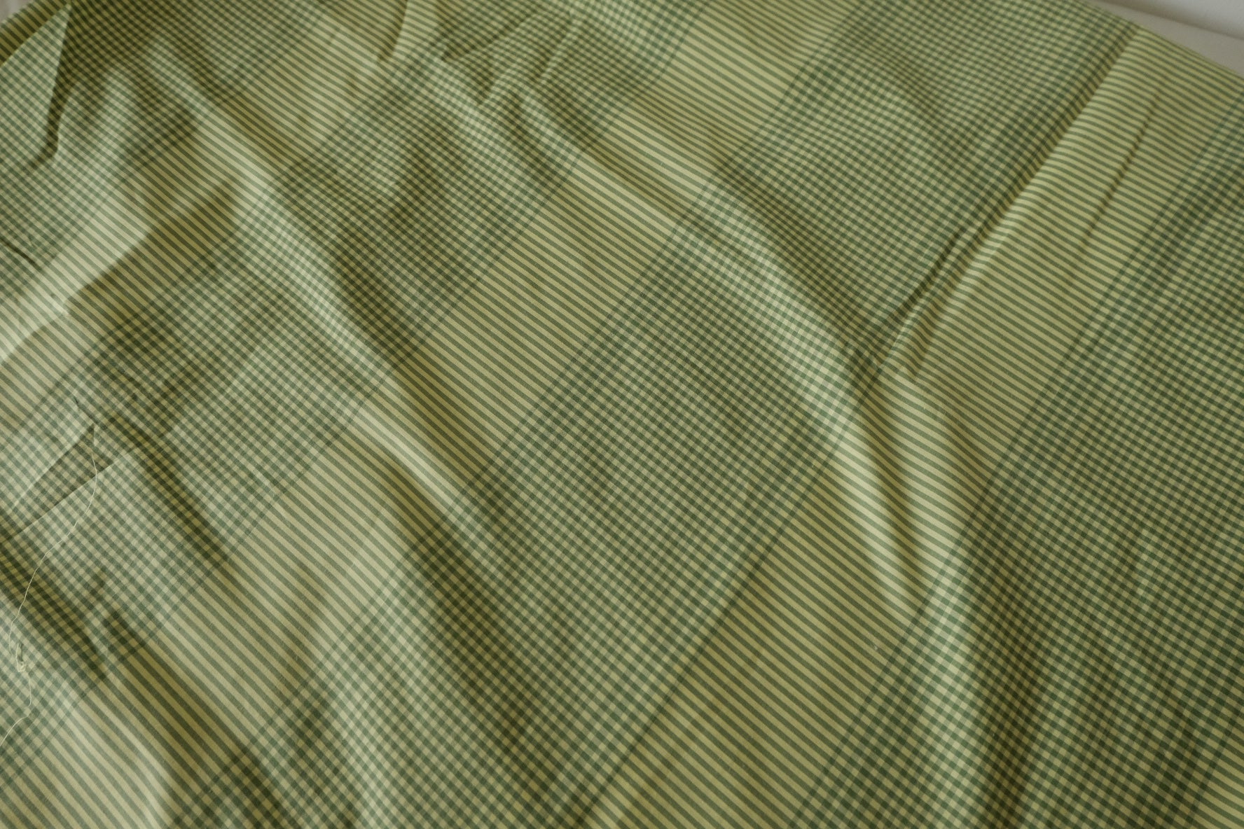 Soft Green Mixed Gingham Cotton Fabric – 2.19 yd