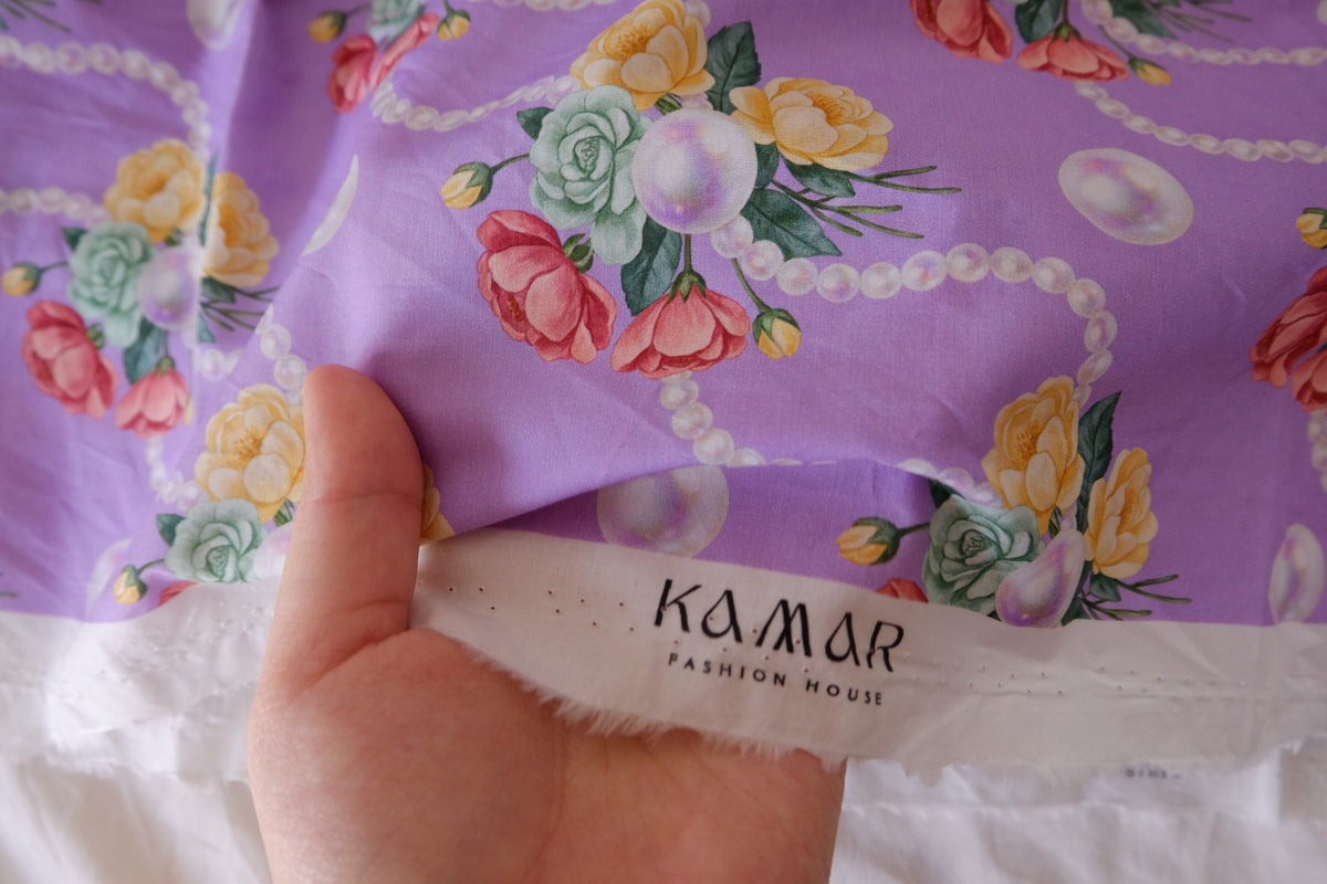 Lavender Pearl Garden Cotton Lawn – 1.86 yd