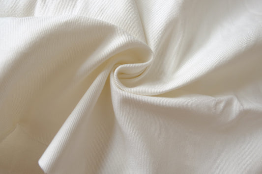 White Cotton Twill Denim Fabric – Structured Midweight Bottom Weight (1.64 yards)