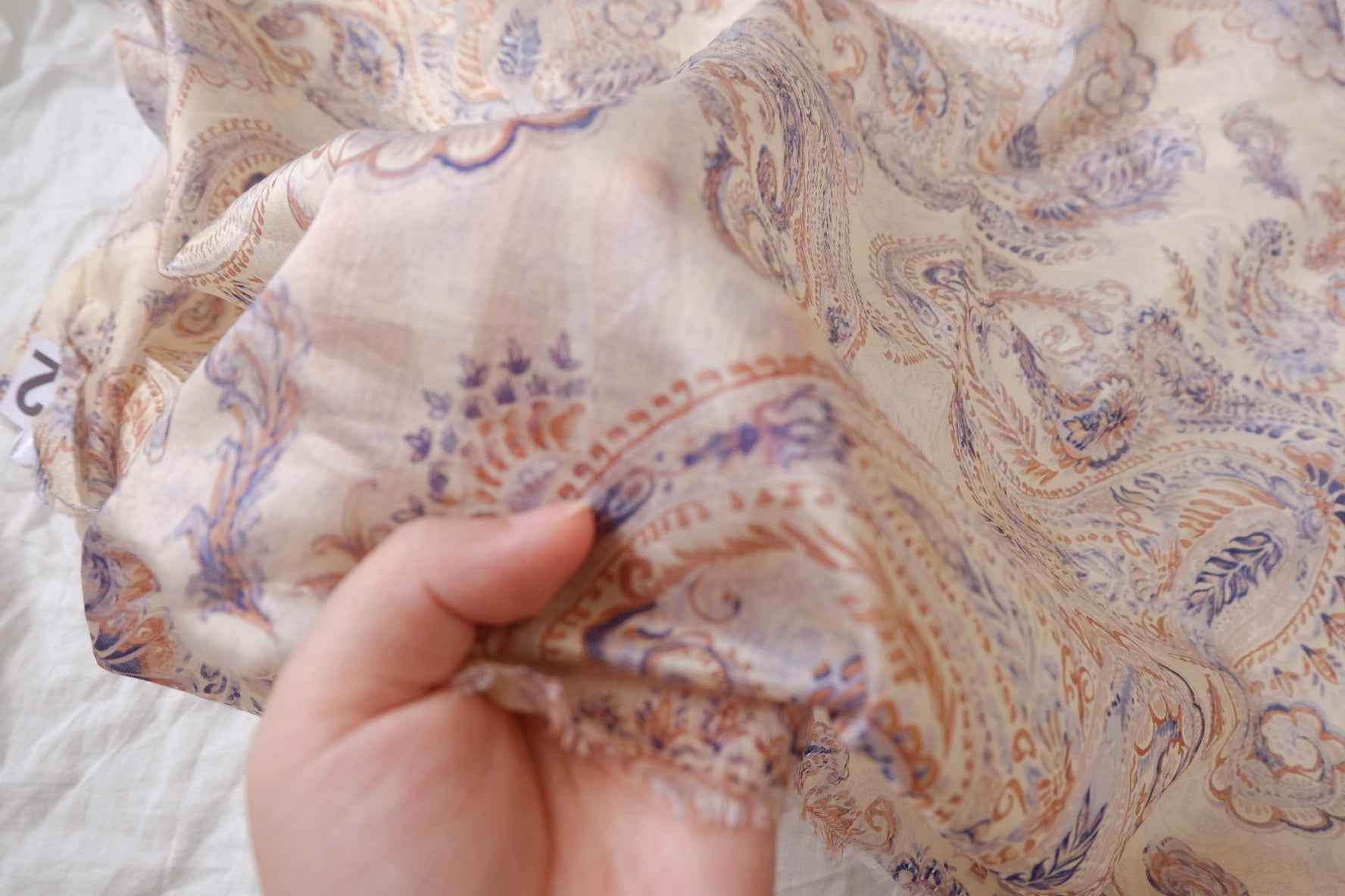 Soft Paisley Lyocell Linen Blend Fabric — 3.28 yd
