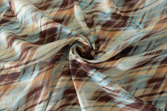 Soft Abstract Plaid Tencel Linen Fabric - 2.2 yd