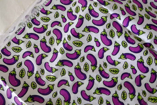 Eggplant Print Cotton Poplin Fabric – 2.2 yd