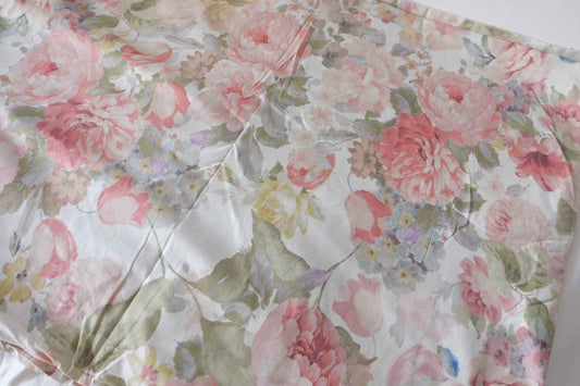 Romantic Watercolor Rose Stretch Cotton Poplin Fabric – 2.8 yd