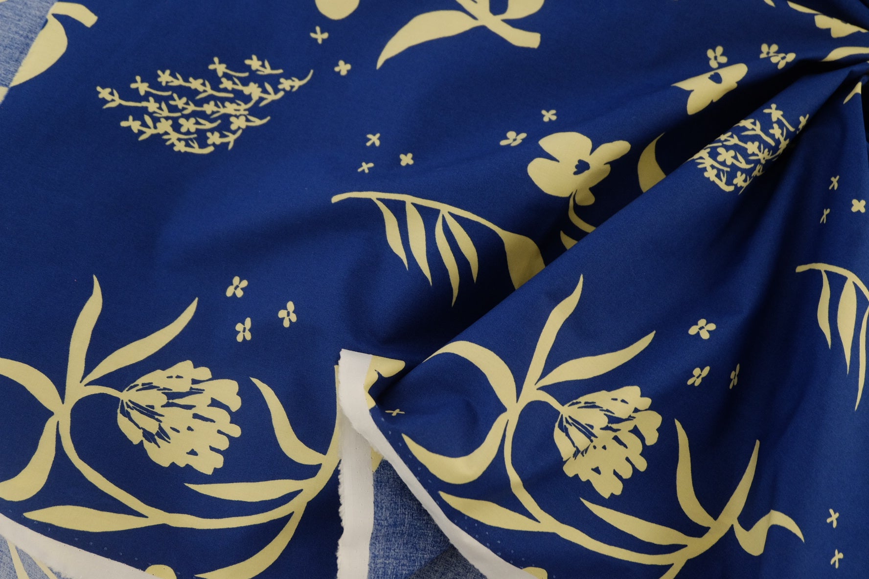 Cobalt Floral Cotton Poplin – 3.3 yd