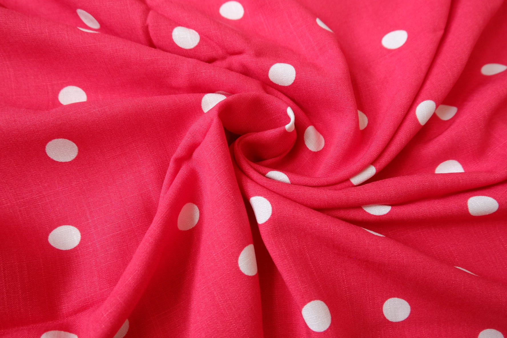 Red Polka Dot Lyocell Linen, 2.2 Yards