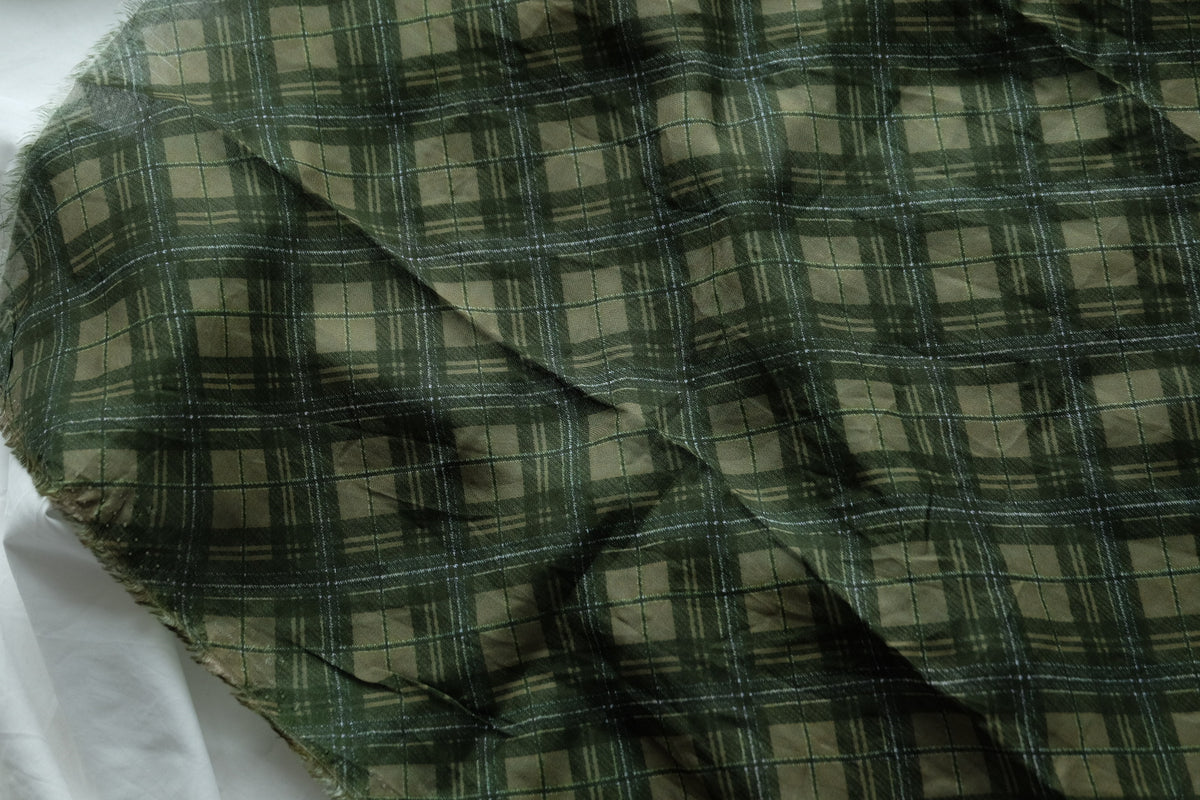 Olive Plaid Cupro – 2.1 yd