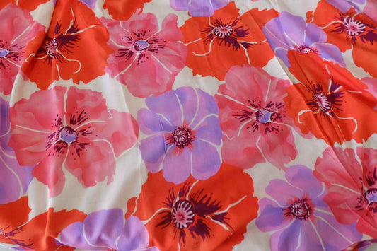 Bold Floral Soft Cotton Challis Fabric – 2.2 yd
