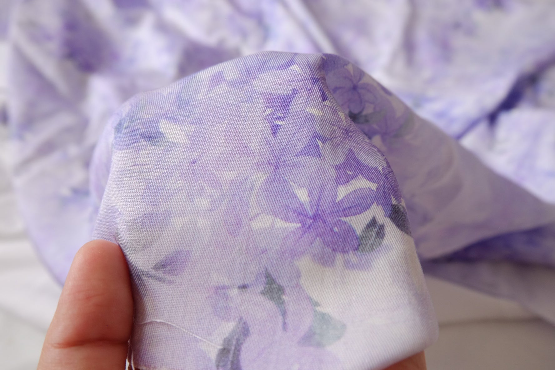 Lavender Floral Lyocell Twill Fabric - 3.28 yd