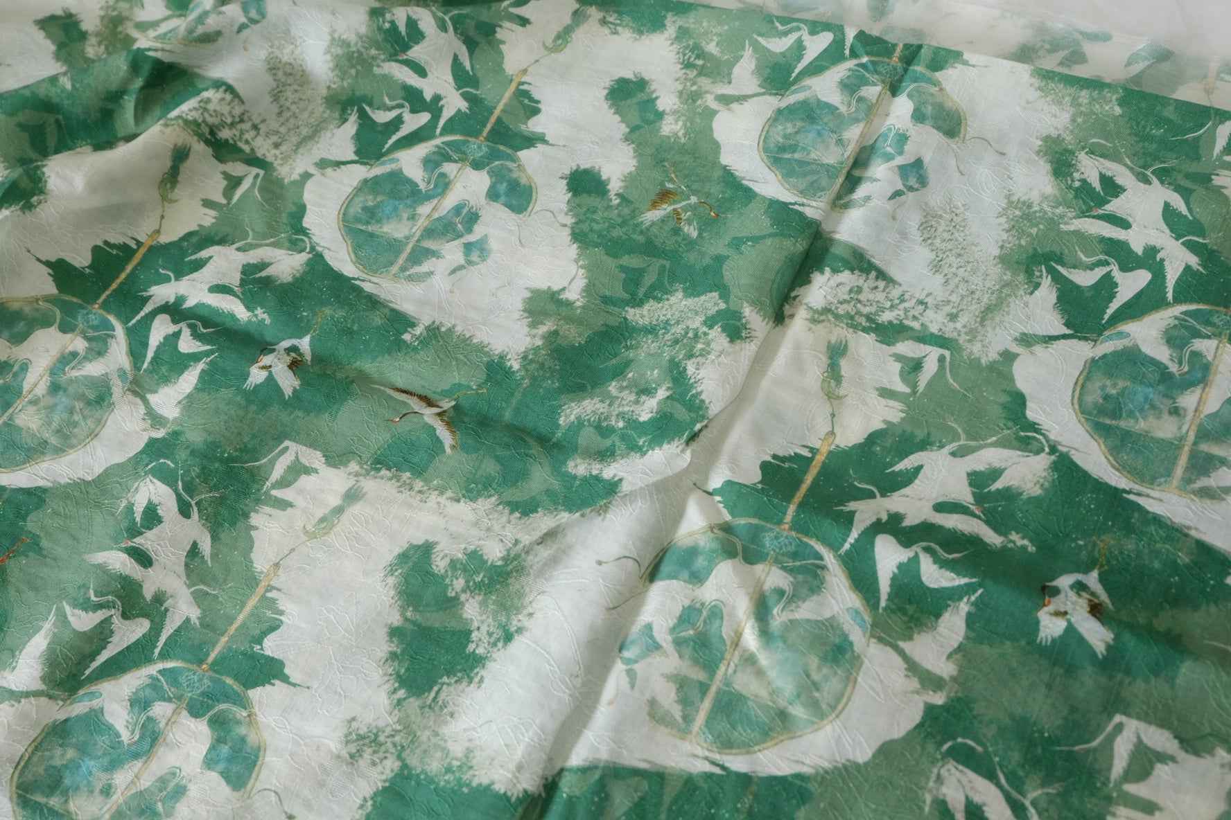 Lotus & Crane Jacquard Tencel Nylon Fabric – 1.6 yd