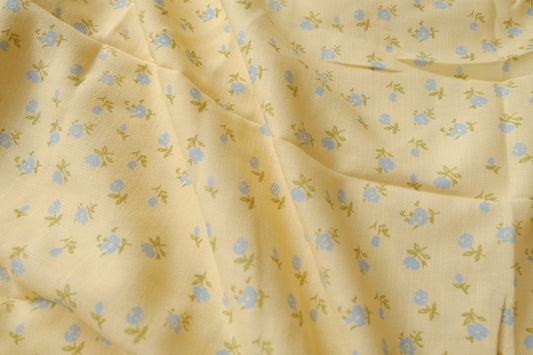 Soft Ditsy Floral Linen Blend, Slub Texture, 3.3Yards