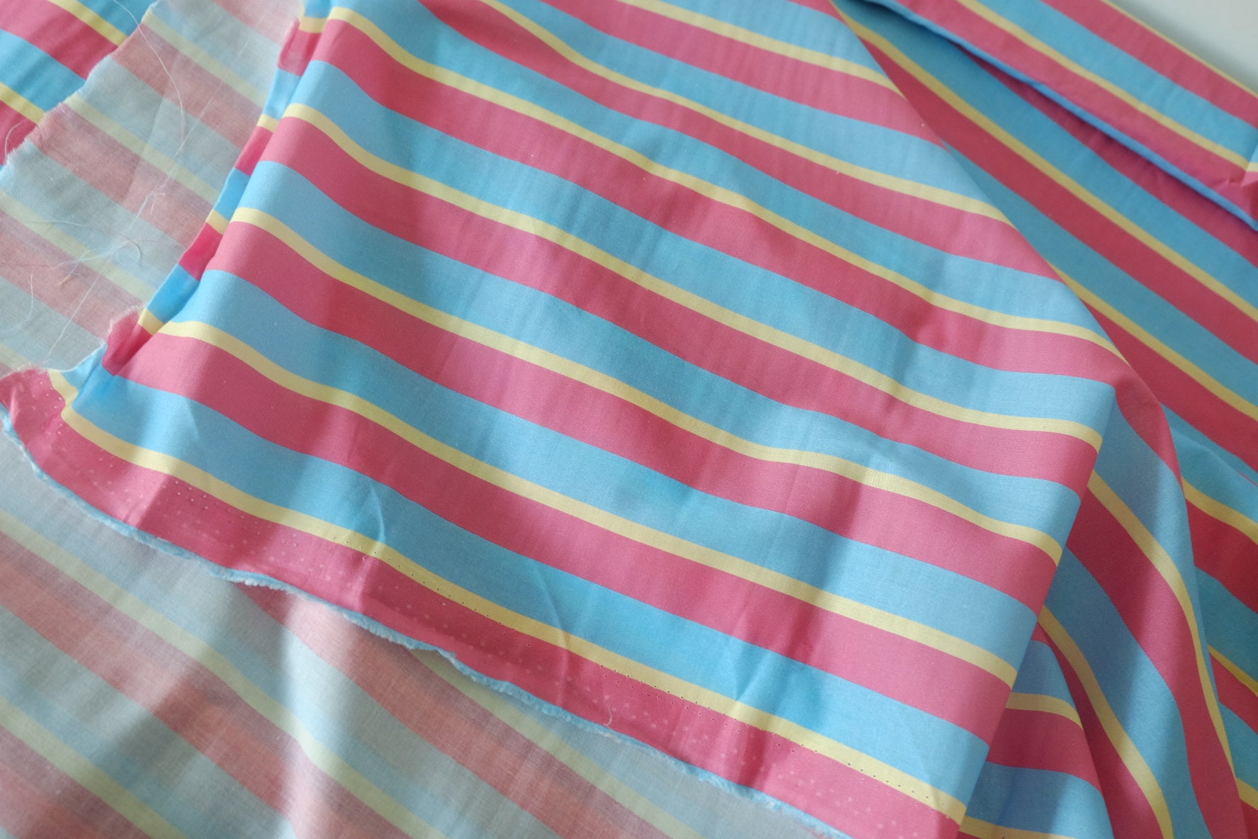 Candy Coast Striped Lightweight Cotton Fabric, 2.19 Yards