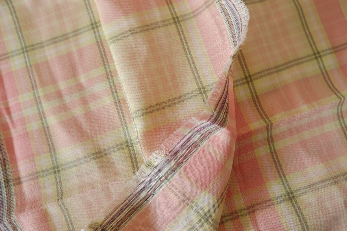 Peach Sorbet Plaid – Yarn-Dyed Cotton Double Gauze – 2.19 yd