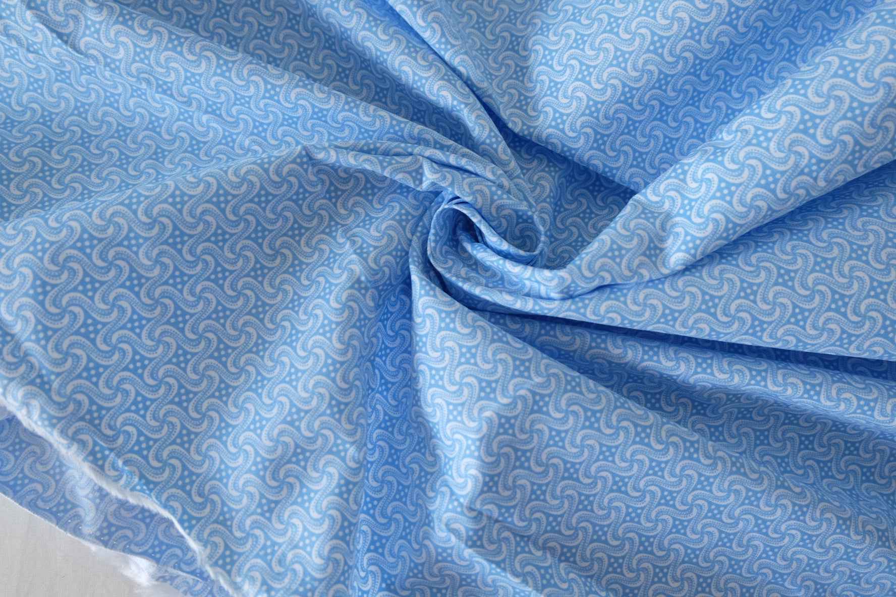 Blue Wave Cotton Poplin Fabric – 1.6 yd