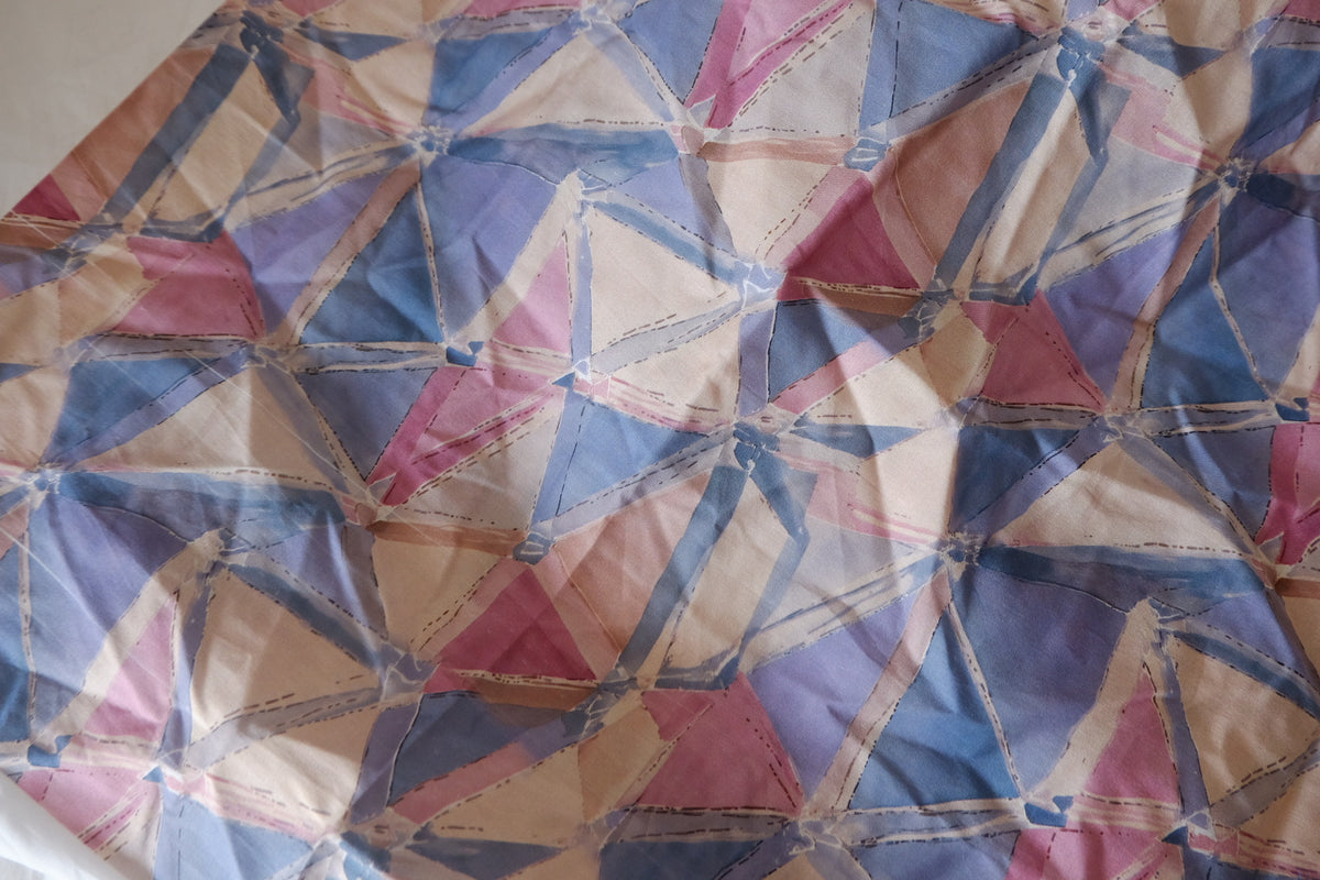 Pastel Kaleidoscope Geometric Cotton Lawn – 2.84 yd