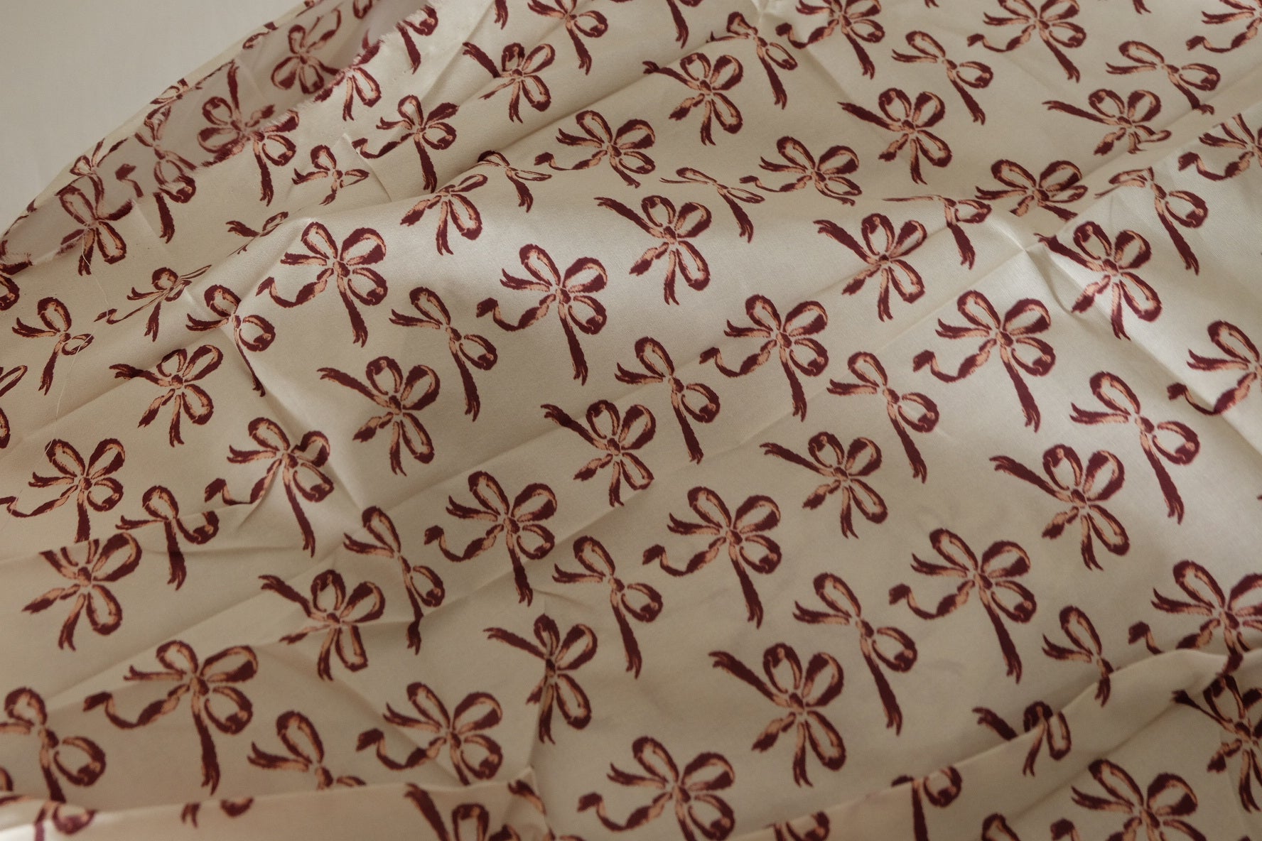 Burgundy Bow Print Cotton Poplin – 4.92 yd