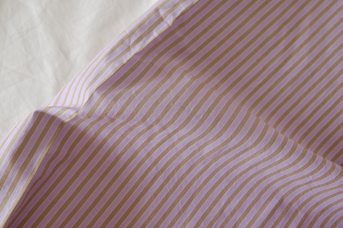 Lilac Taupe Stripe Fine Cotton – 2.2 yd
