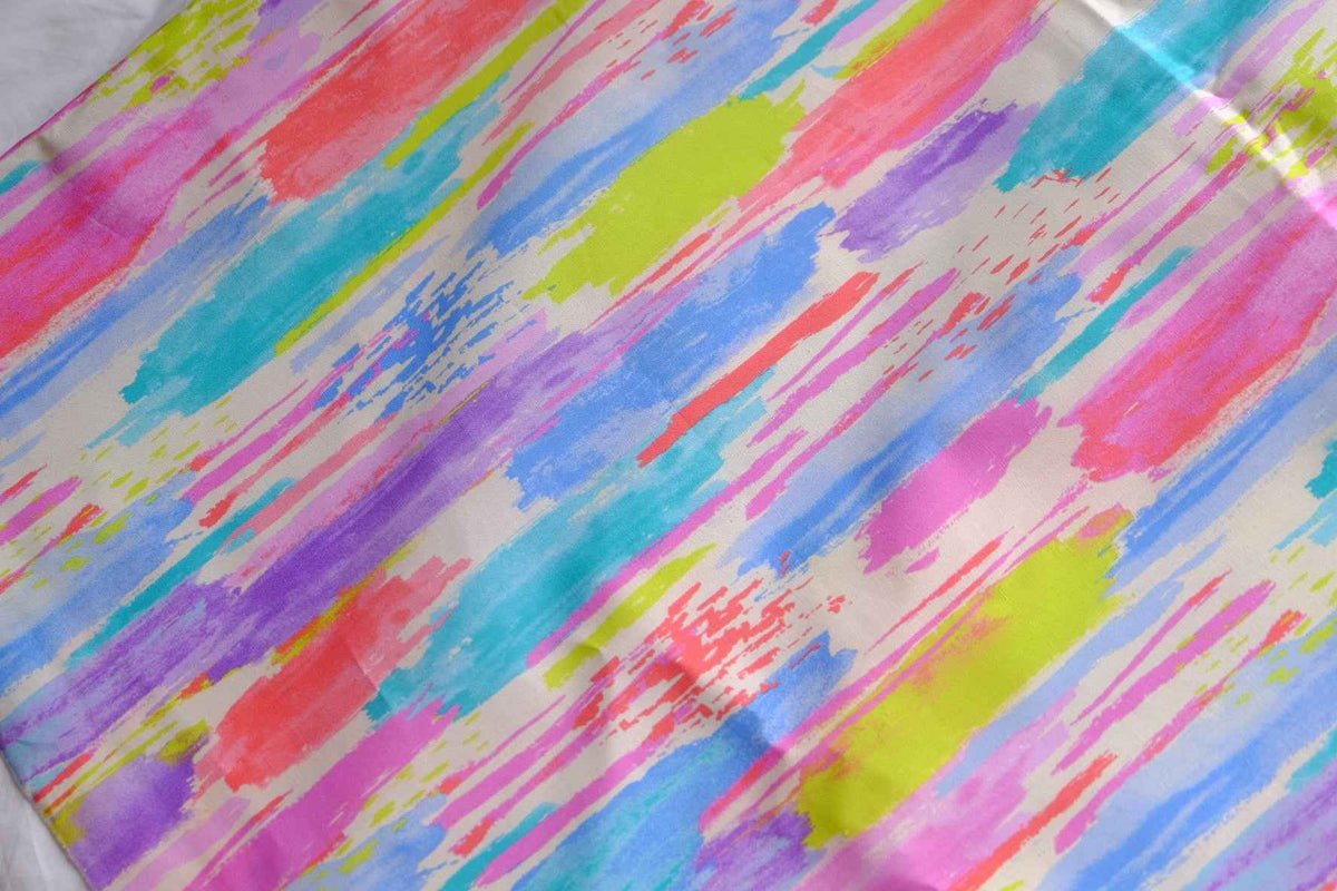 Neon Brushstroke High-Density Cotton Poplin — 2.6 yd