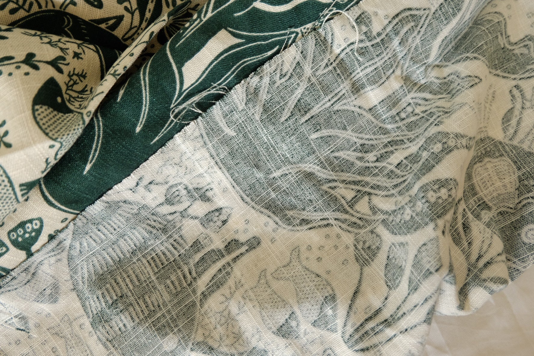 Zanzibar Dream Border Print Tencel Linen Fabric - 2.2 yd