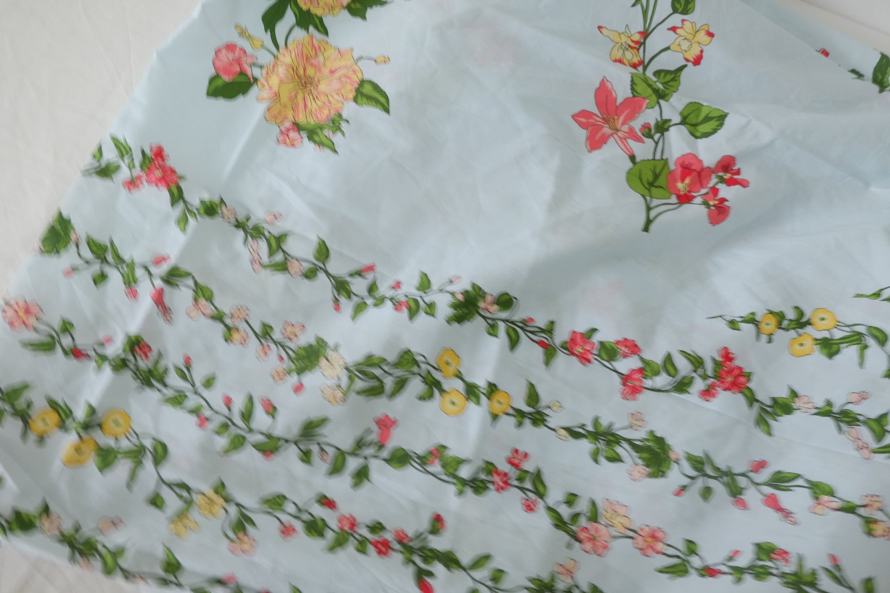 Floral Stripe Cotton Poplin Fabric - 2.2 yd