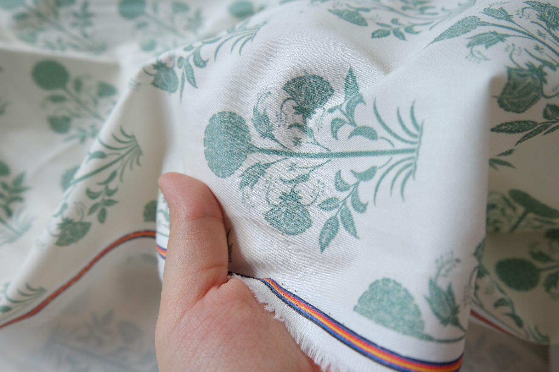 Pastel Floral Cotton Twill Fabric - 1.64 yd