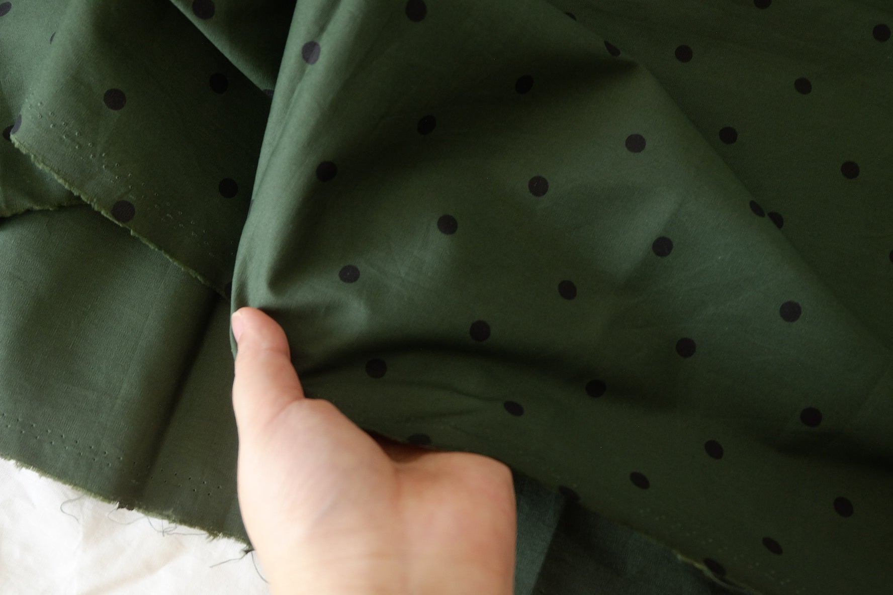 Forest Green Polka Dot Cotton Poplin – 2.3 yd