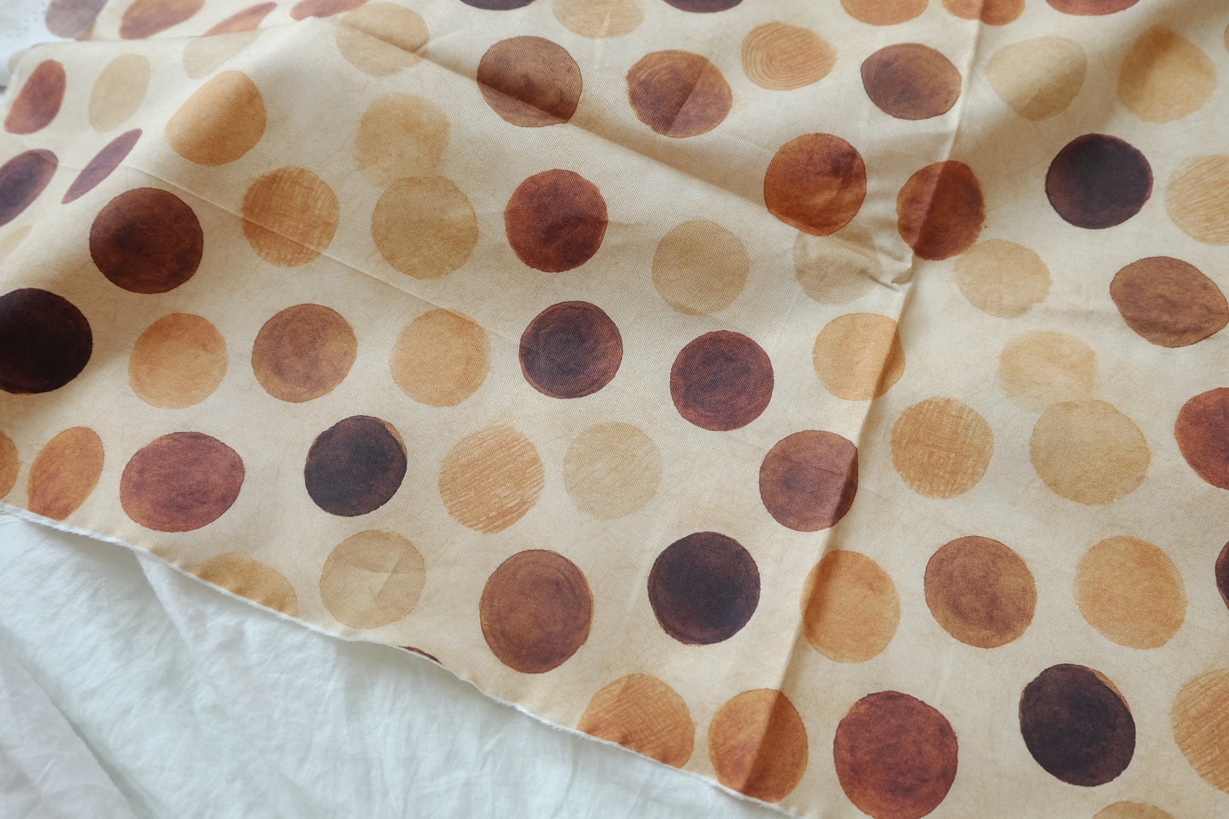 Watercolor Earth-Tone Dot Crisp Cotton Micro Twill — 2 yd