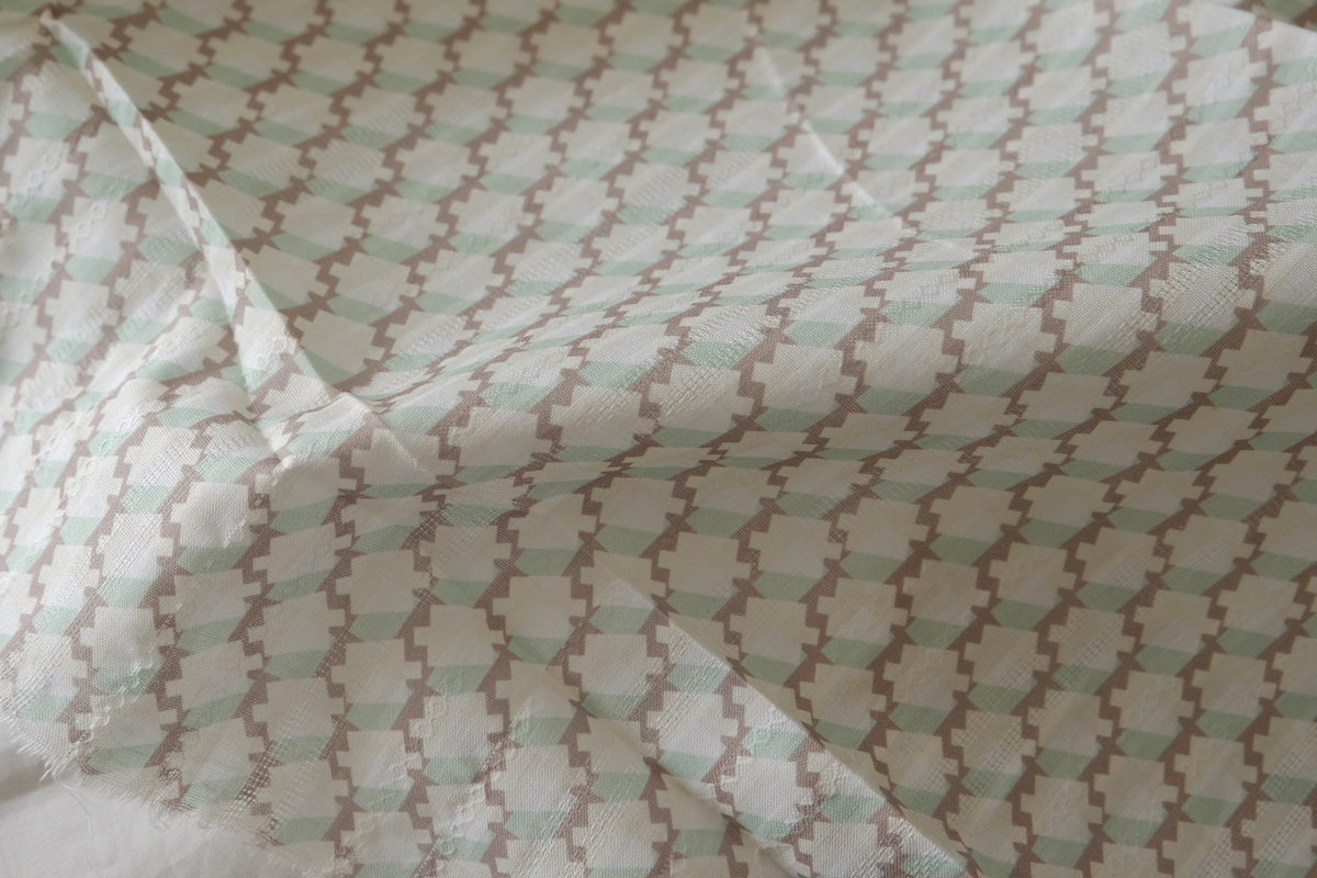 Mint Geometric Jacquard Cotton – 2.2 yd