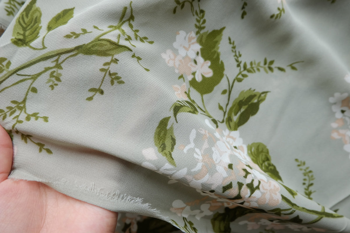 Sage Floral Cotton Viscose Blend – 3.3 yd