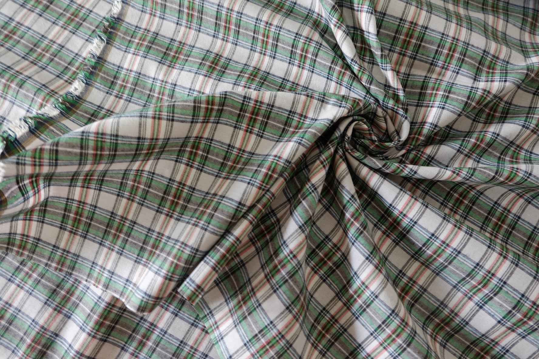 Green Yarn-Dyed Cotton Plaid — 3.28 yd